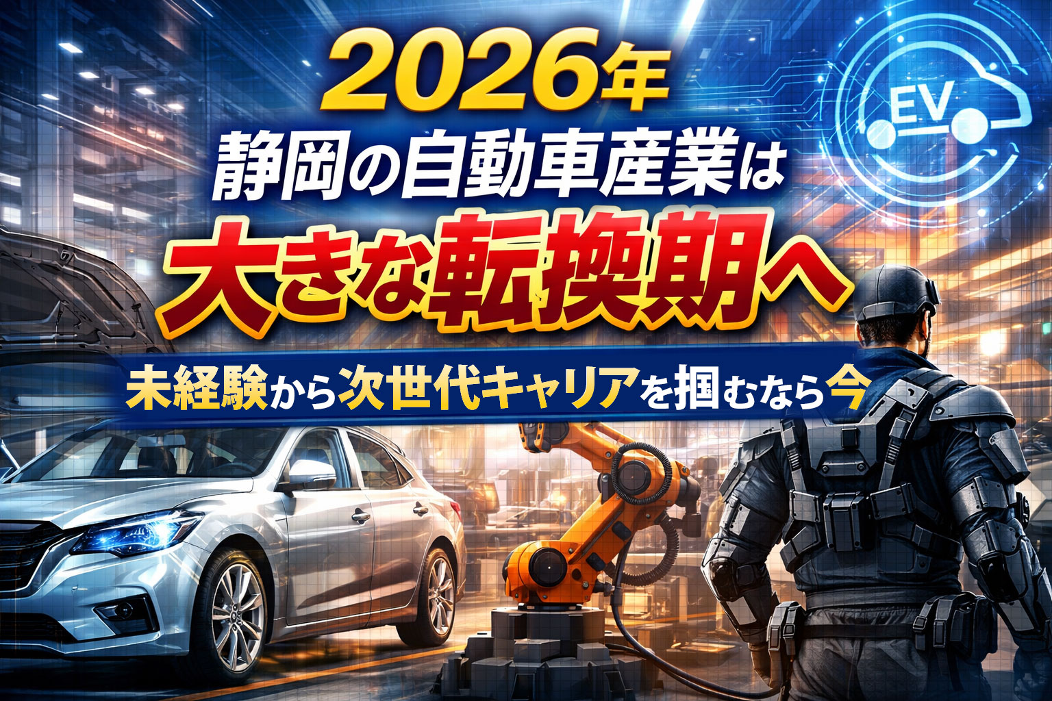 2026年 静岡の自動車産業は大きな転換期へ 未経験から次世代キャリアを掴むなら今