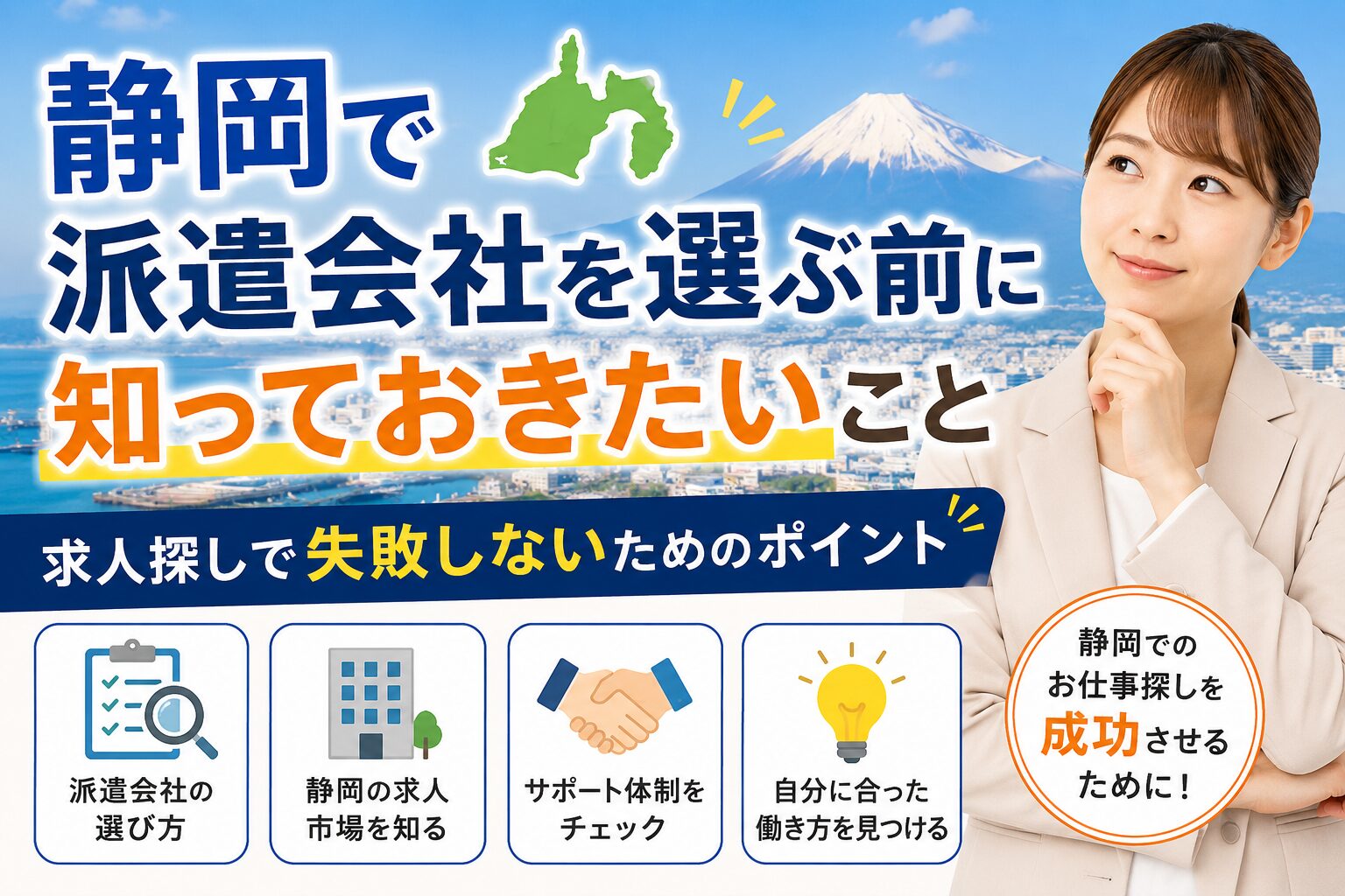 静岡で派遣会社を選ぶ前に知っておきたいこと｜求人探しで失敗しないためのポイント